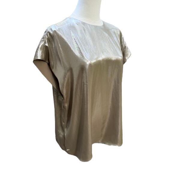 Banana Republic Large NEW WITH TAGS Liquid Metallic Flowy Blouse Top SLinky - Picture 7 of 14